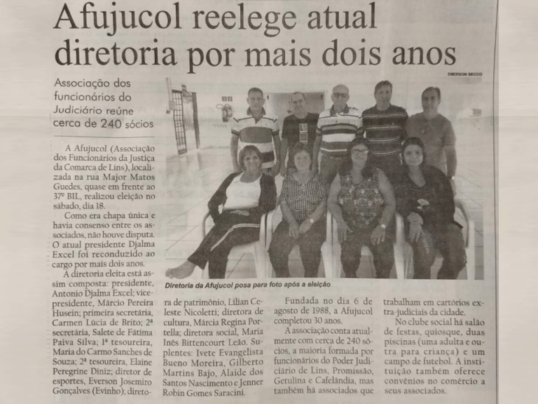 Afujucol reelege atual diretoria por mais dois anos